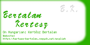bertalan kertesz business card